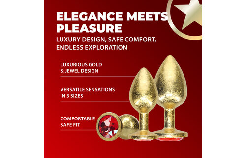 Milan Collection - Metal Anal Plug Set - Gold