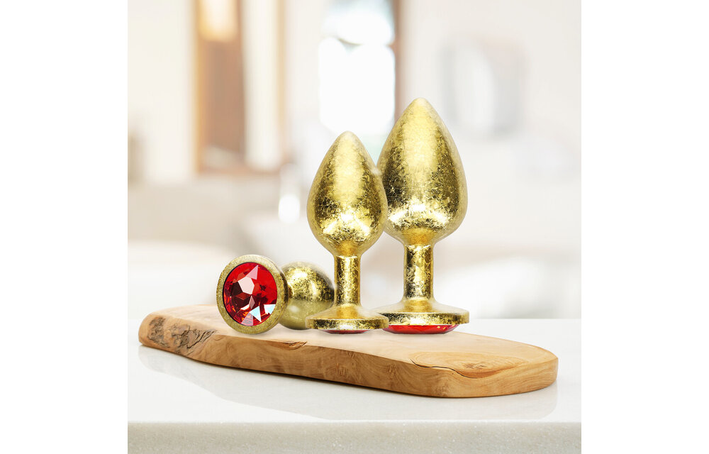 Milan Collection Metal Anal Plug Set Gold 3.4 cm