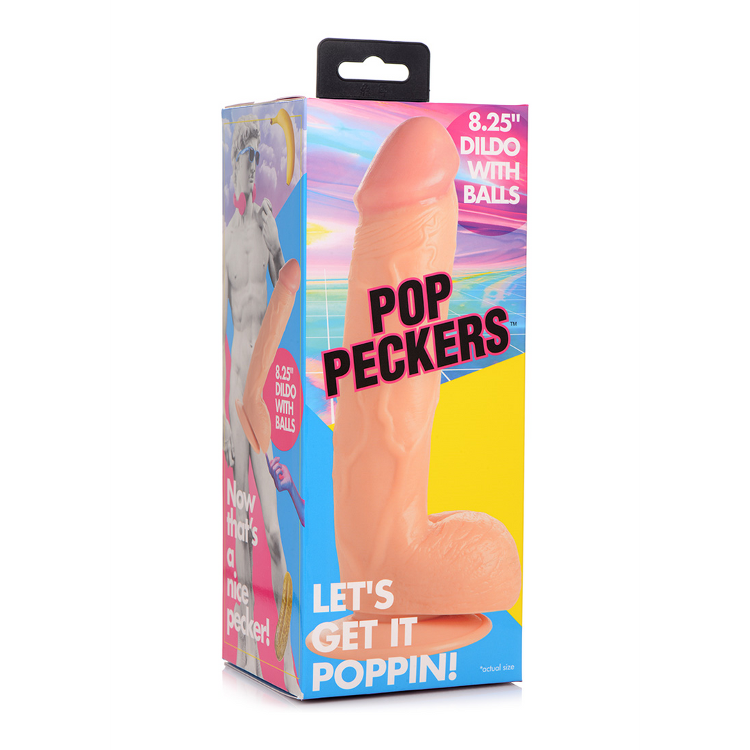 POP Dildo mit Hoden 22,8 cm – Fest & realistisch PVC