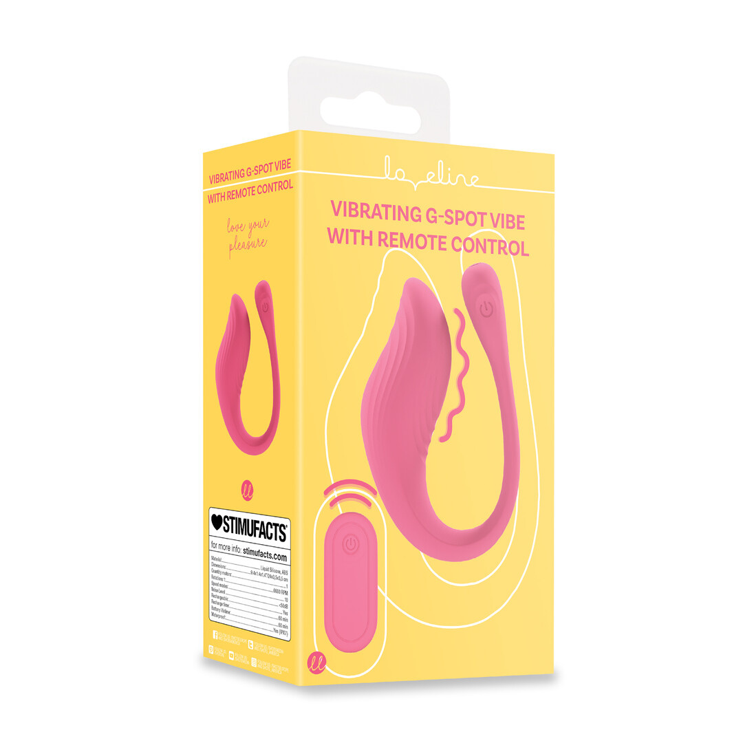 Vibrierender rosa G-Punkt-Vibrator mit Fernbedienung | Loveline