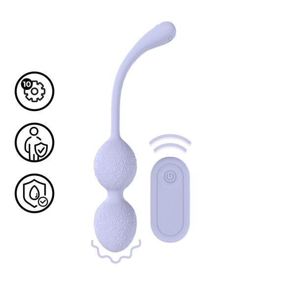 Vibrating Bead Kegel with Remote Control - Lavender