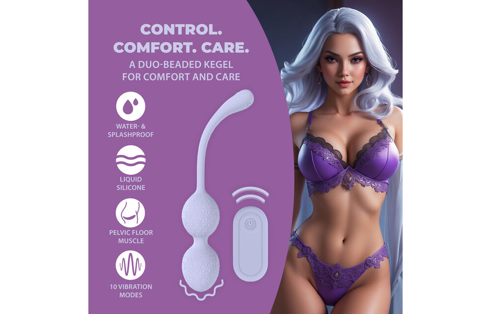 Vibrating Bead Kegel with Remote Control - Lavender