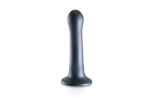 Ultra Soft Curvy G-Spot Dildo 17 cm – Gunmetal Silicone