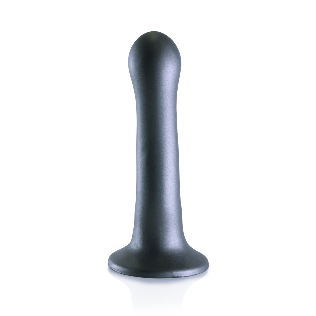 Ultra Soft Curvy G-Spot Dildo 17 cm – Gunmetal Silicone