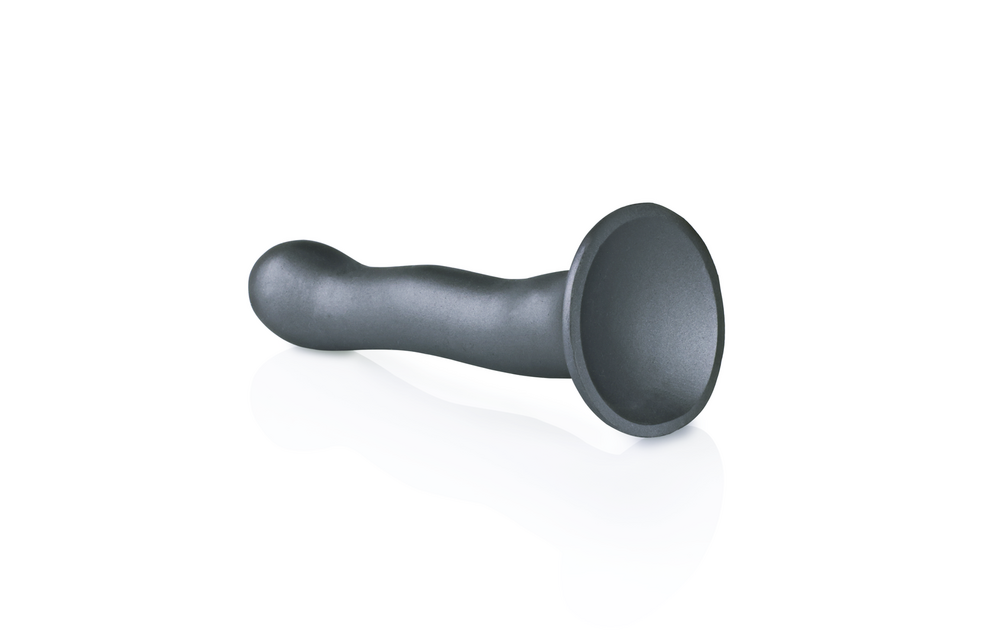 Ultra Soft Curvy G-Spot Dildo 17 cm – Gunmetal Silicone