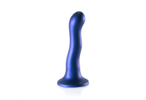 Ultraweicher Curve G-Punkt-Dildo 17 cm – Metallic-Blau