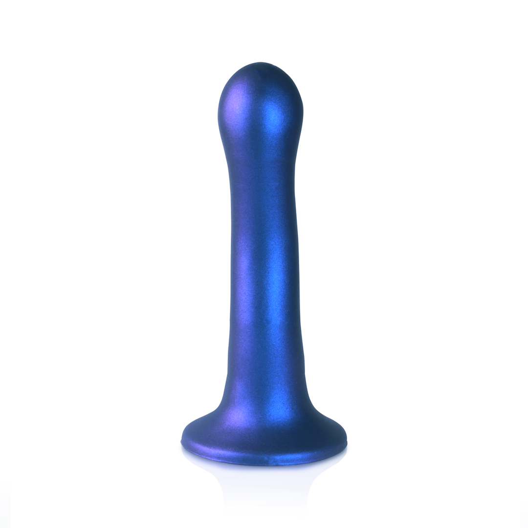 Ultraweicher Curve G-Punkt-Dildo 17 cm – Metallic-Blau