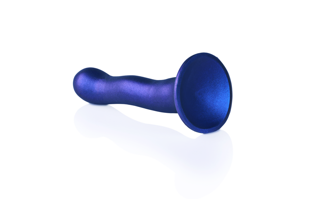 Ultra Zachte Curve G-Spot Dildo 17 cm - Metallic Blauw