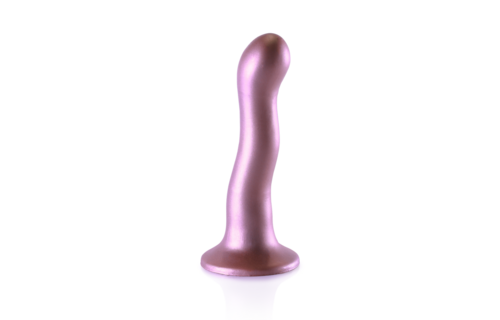 Ultra Zachte Silicone Curvy G-Spot Dildo - 7'' / 17 cm - Roségoud