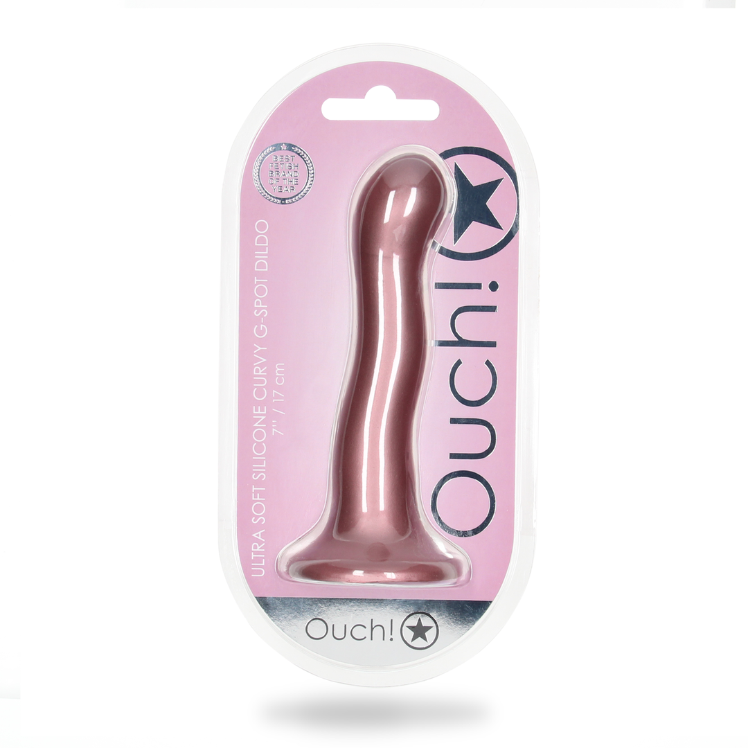 Ultraweicher Curvy G-Punkt-Dildo 17 cm Roségold | Ouch!