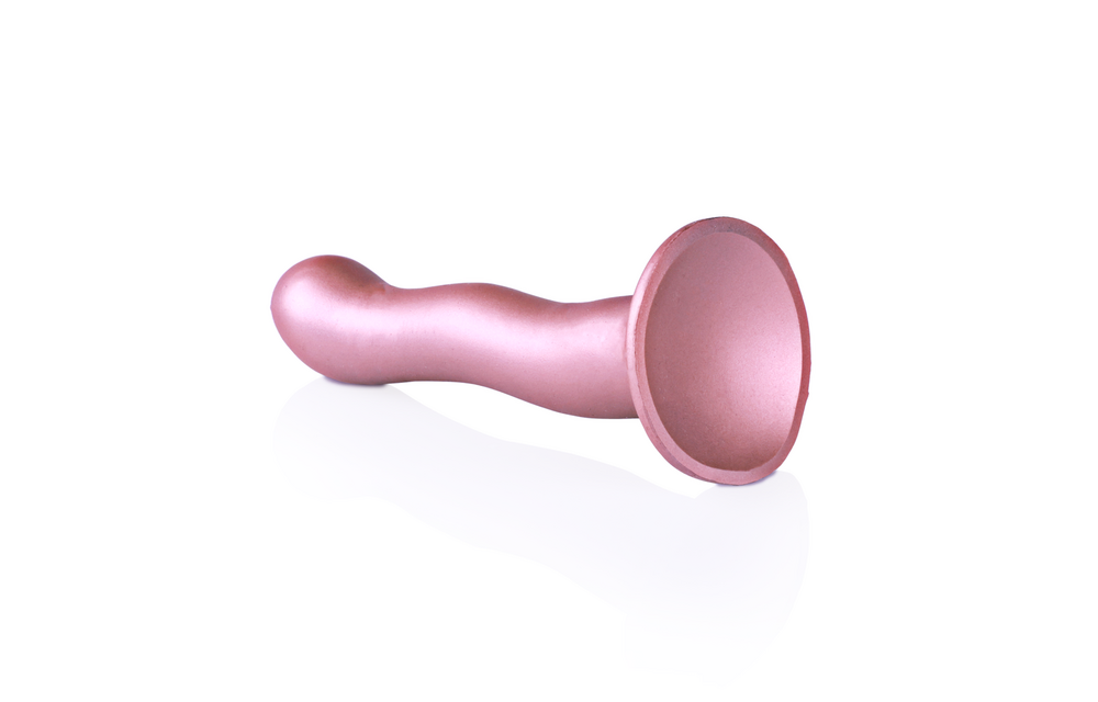 Ultra Soft Silicone Curvy G-Spot Dildo - 7'' / 17 cm - Roségold