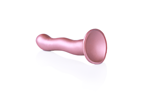 Ultra Zachte Silicone Curvy G-Spot Dildo - 7'' / 17 cm - Roségoud