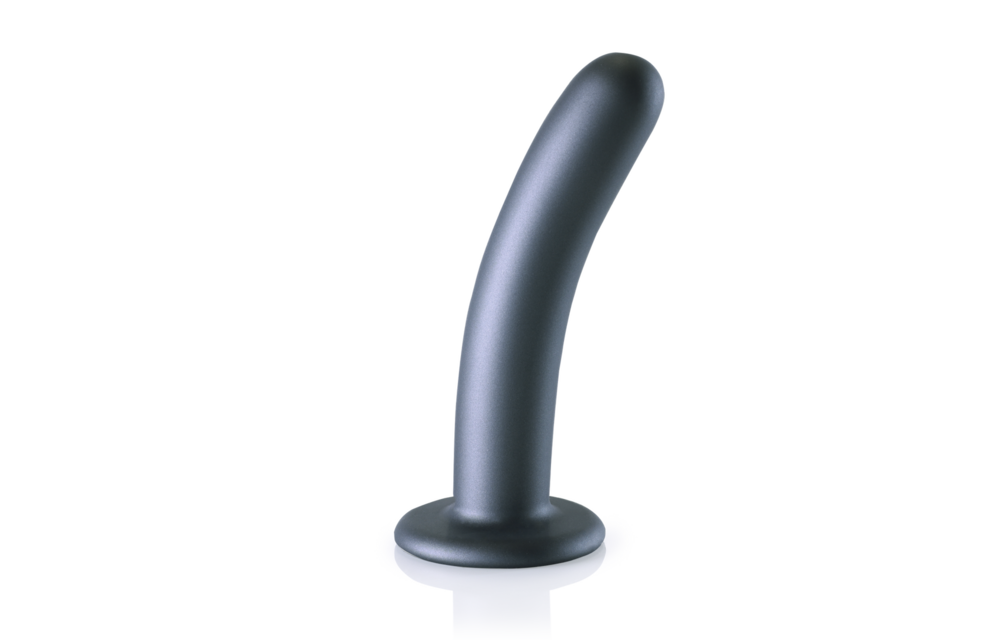 Soft Silicone G-Spot Dildo 14.5 cm - Gunmetal Black