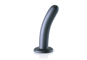 Weicher Silikon-G-Punkt-Dildo 14,5 cm – Gunmetal Schwarz