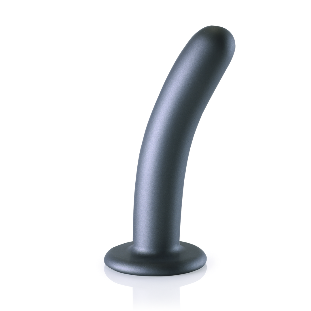Smooth Silicone G-Spot Dildo - 6'' / 14,5 cm - Gunmetal