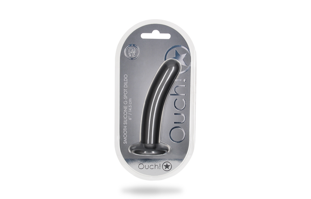 Weicher Silikon-G-Punkt-Dildo 14,5 cm – Gunmetal Schwarz