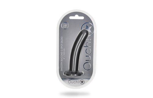 Soft Silicone G-Spot Dildo 14.5 cm - Gunmetal Black