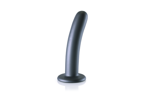 Glatter Silikon G-Punkt Dildo - 6'' / 14,5 cm - Gunmetal