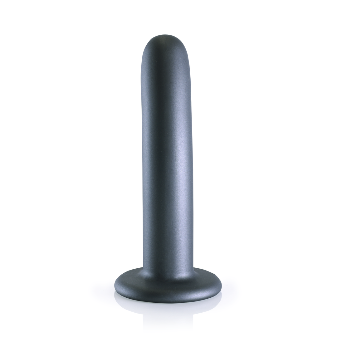 Glatter Silikon G-Punkt Dildo - 6'' / 14,5 cm - Gunmetal