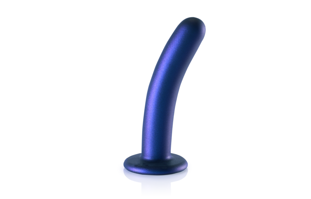Soft Silicone G-Spot Dildo 6.2 cm - Metallic Blue | Ouch!