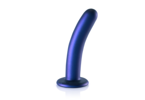 Weicher Silikon-G-Punkt-Dildo 6,2 cm – Metallic-Blau | Ouch!