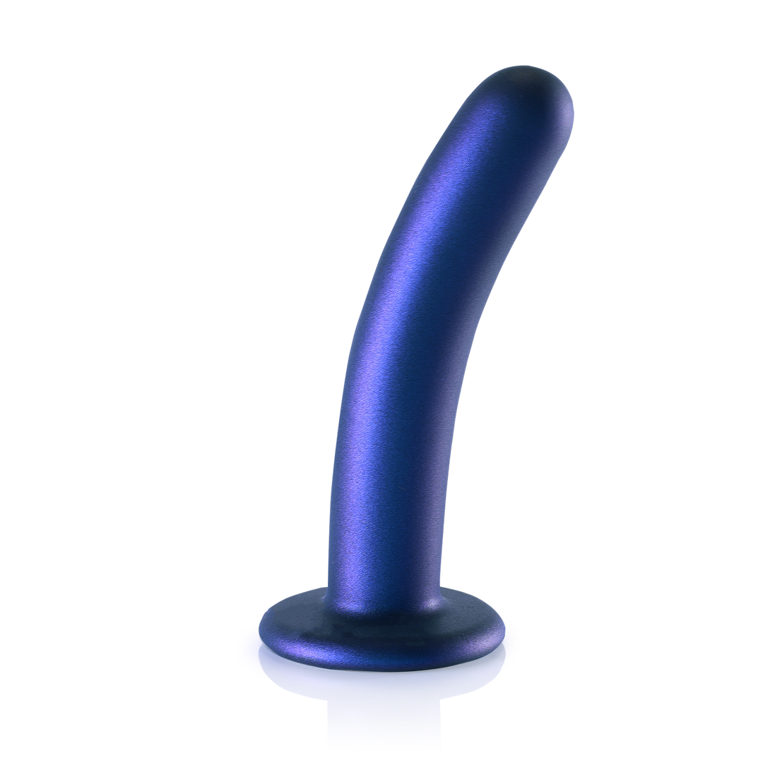 Zachte Siliconen G-Spot Dildo 6,2 cm - Metallic Blauw | Ouch!