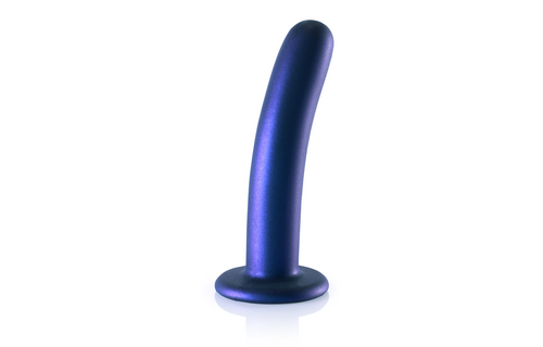 Zachte Silicone G-Spot Dildo - 6'' / 14,5 cm - Metallic Blauw
