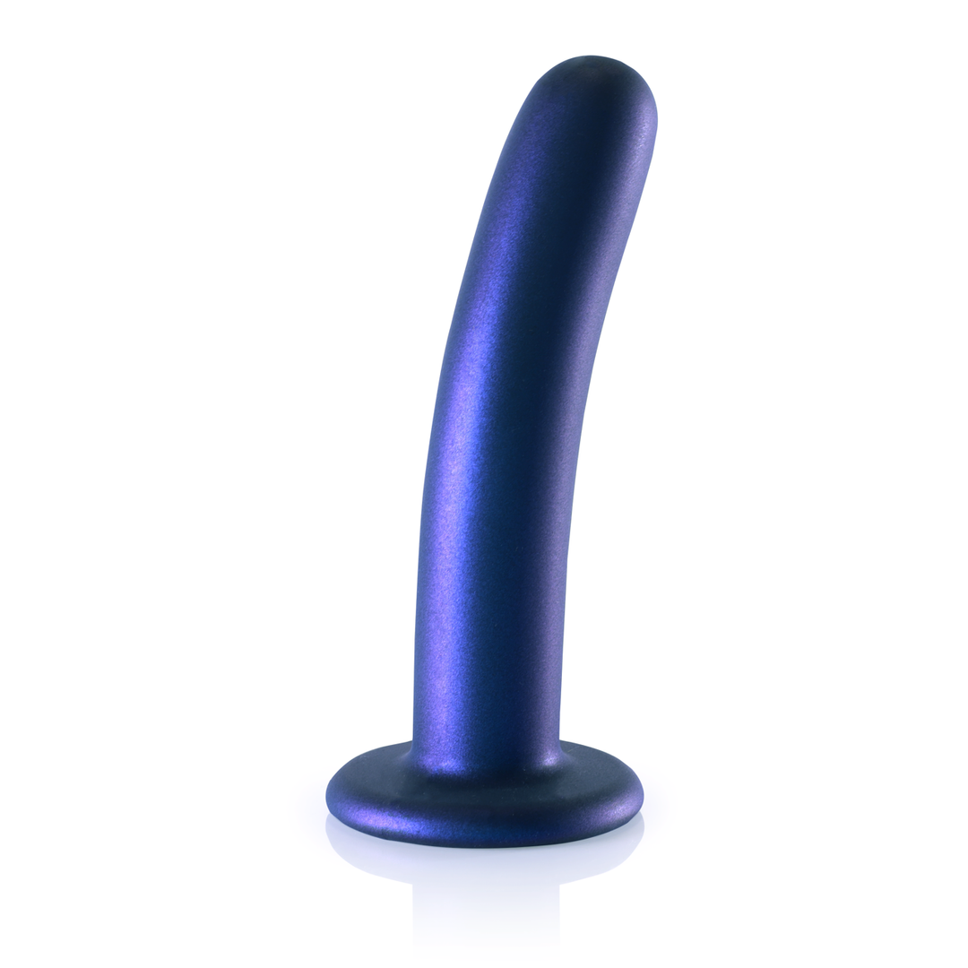 Glatt Silikon G-Punkt Dildo - 6'' / 14,5 cm - Metallic Blau