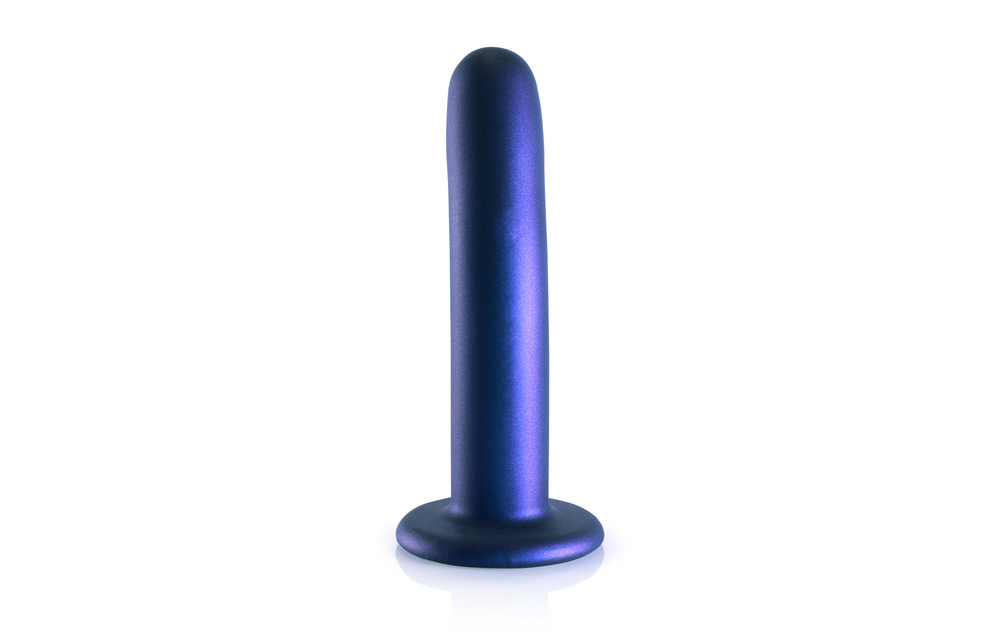 Weicher Silikon-G-Punkt-Dildo 6,2 cm – Metallic-Blau | Ouch!