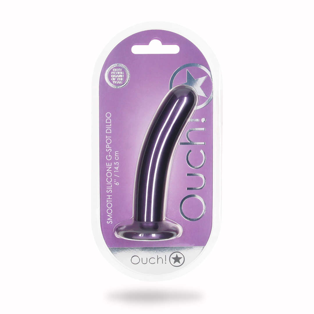 Soft Silicone G-Spot Dildo 14.5 cm - Metallic Purple - 6.2 cm
