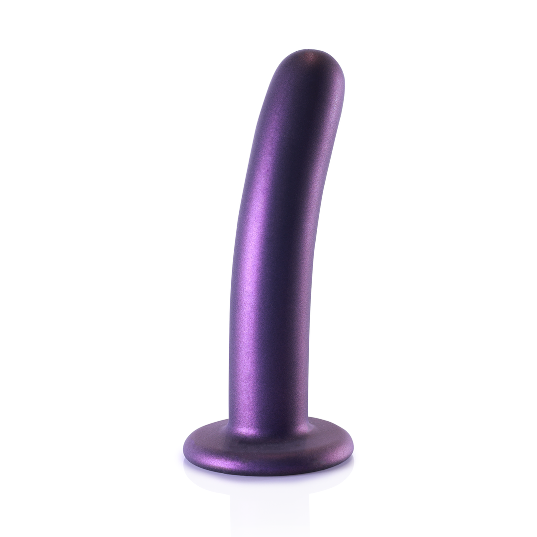 Weicher Silikon-G-Punkt-Dildo 14,5 cm – Metallic-Lila – 6,2 cm