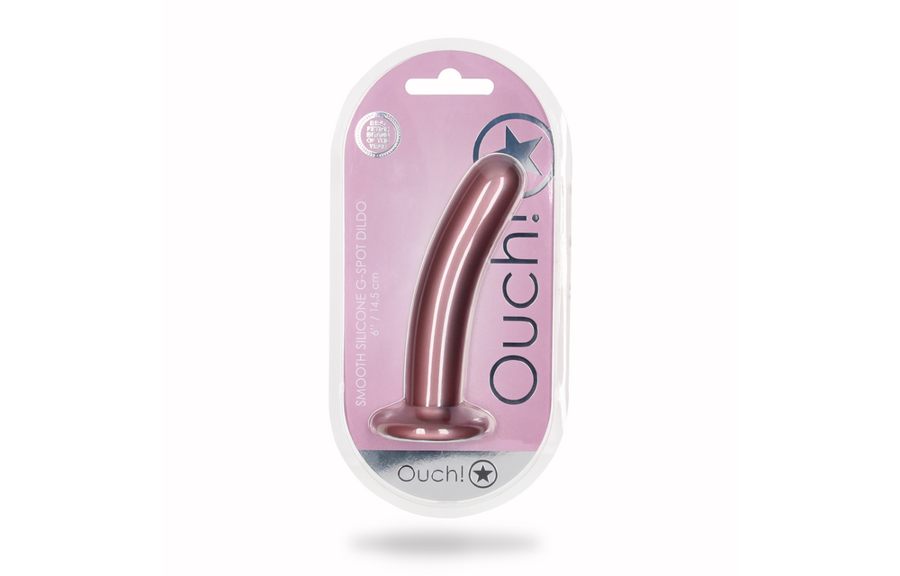 Glad Silicone G-Spot Dildo - 6'' / 14,5 cm - Rose Gold