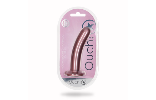 Glatter Silikon-G-Punkt-Dildo 6,2 cm Roségold – Luxuriöses Vergnügen
