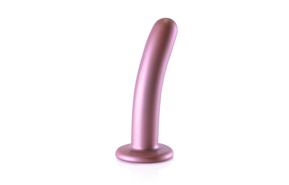 Glatter Silikon G-Punkt Dildo - 6'' / 14,5 cm - Rose Gold