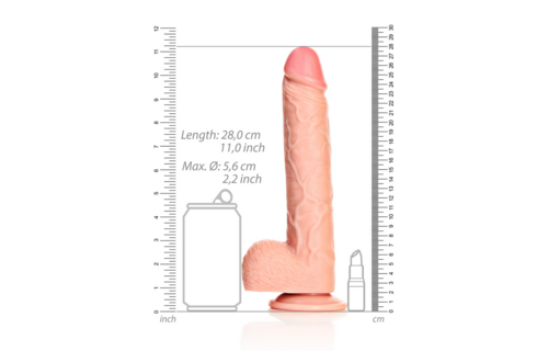 RealRock Realistischer Dildo 11,5 cm mit Saugnapf & Hoden