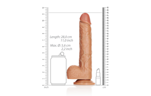 Straight Realistic Dildo with Balls and Suction Cup - 10 / 25,5 cm