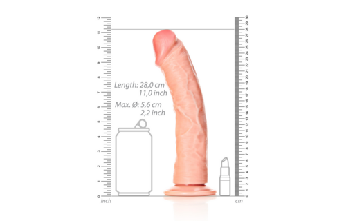 RealRock Realistic Dildo 25.5 cm with Suction Cup – Curved