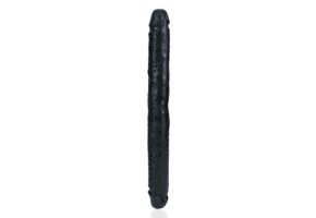 Schlanker doppelseitiger Dildo 35,6 cm x 3,8 cm – Realistisch Schwarz