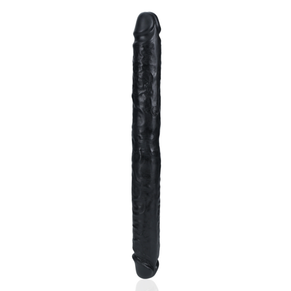 Slanke Dubbelzijdige Dildo 35,6 cm x 3,8 cm - Realistisch Zwart