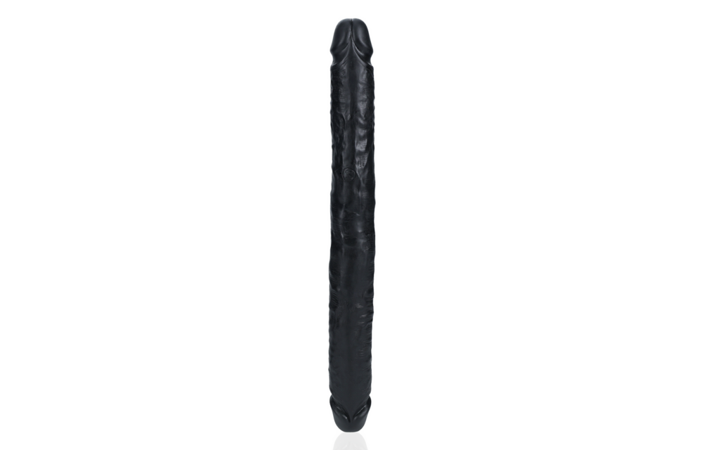 Schlanker doppelseitiger Dildo 35,6 cm x 3,8 cm – Realistisch Schwarz
