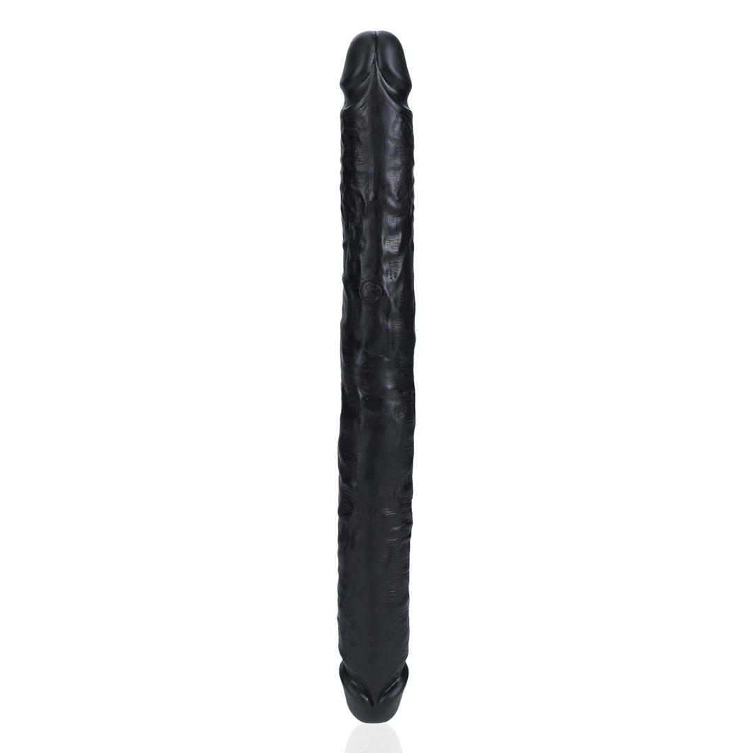 Slanke Dubbelzijdige Dildo 35,6 cm x 3,8 cm - Realistisch Zwart
