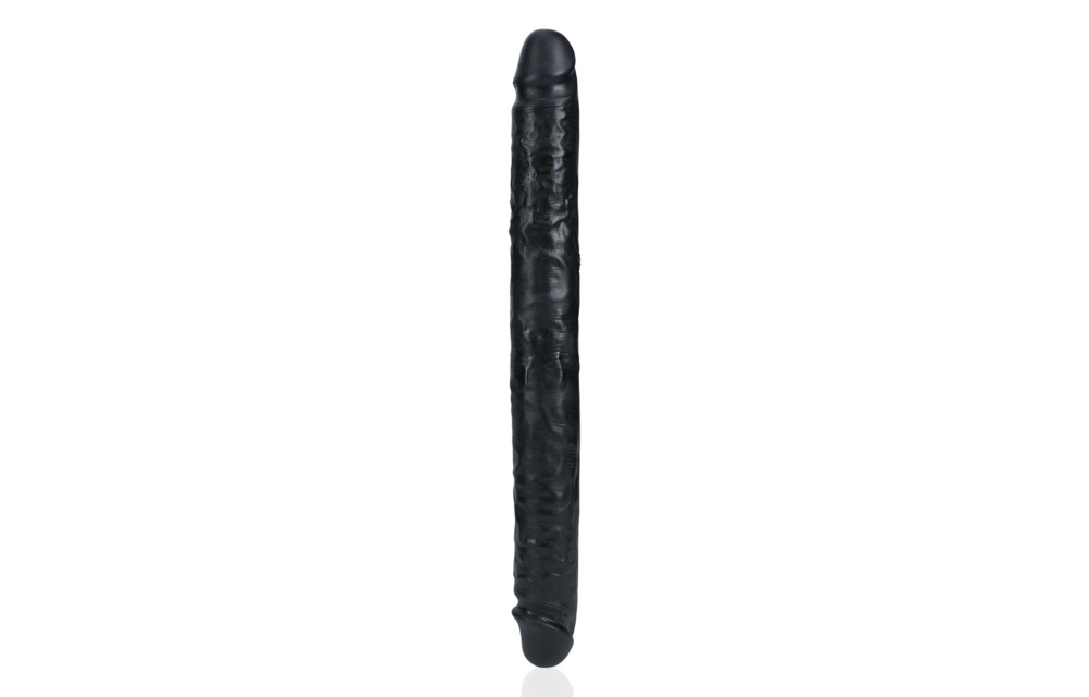 Schlanker doppelseitiger Dildo 35,6 cm x 3,8 cm – Realistisch Schwarz