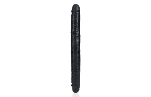 Slanke Dubbelzijdige Dildo 35,6 cm x 3,8 cm - Realistisch Zwart