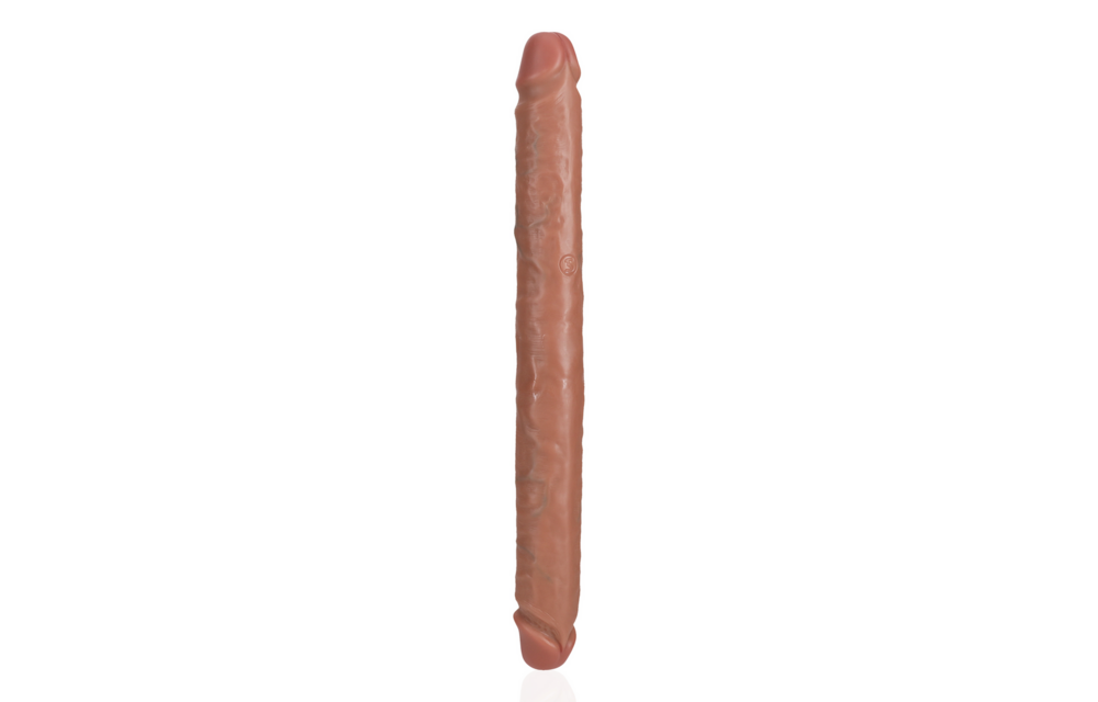 Slanke Dubbelzijdige Dildo 35,6 cm Bruin – Realistisch & Stevig