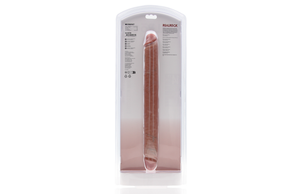 Slanke Dubbelzijdige Dildo 35,6 cm Bruin – Realistisch & Stevig