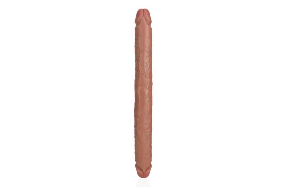 Slim Double-Sided Dildo 35.6 cm Brown – Realistic & Firm