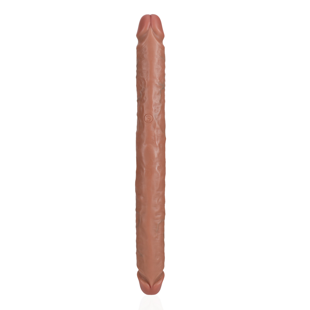 Slanke Dubbelzijdige Dildo 35,6 cm Bruin – Realistisch & Stevig