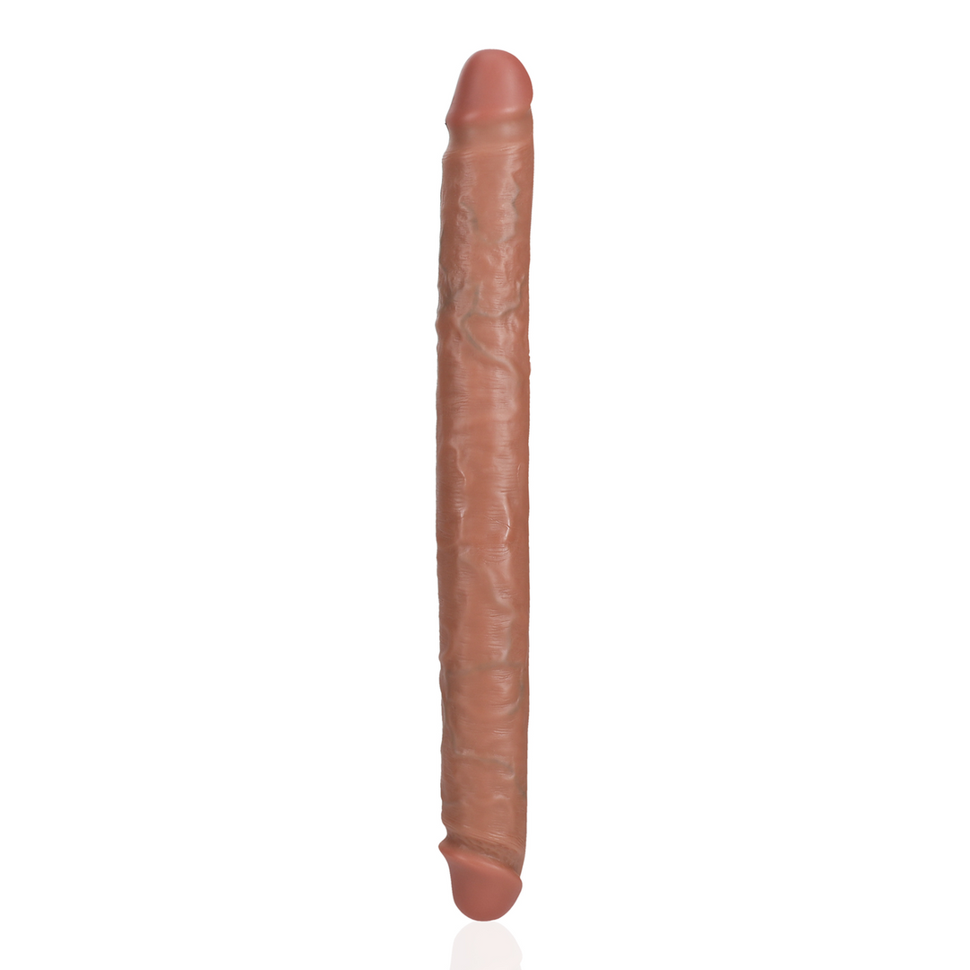 Slim Double-Sided Dildo 35.6 cm Brown – Realistic & Firm