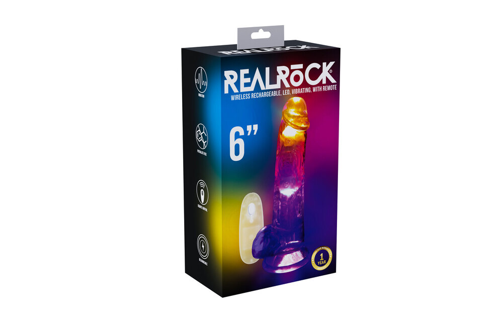 LED Vibrerende Rechte Penis Met Ballen 16,2 cm Transparant