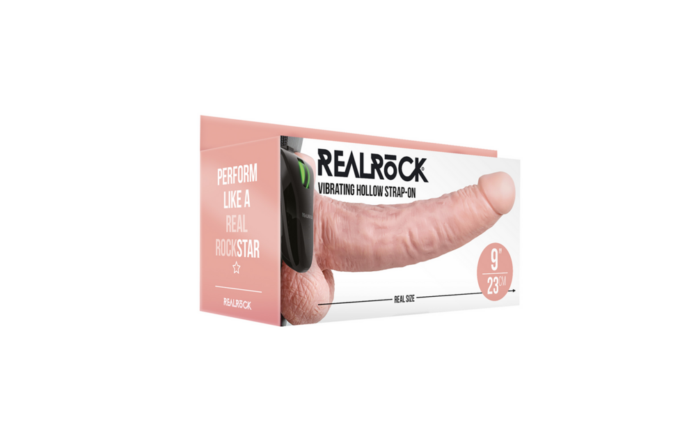 Vibrerende Holle Strap-On met Ballen – Power & Plezier 23 cm